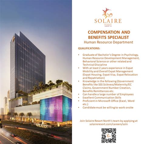 Join our Solaire Resort North, .